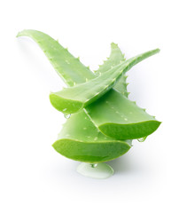 Aloe vera dripping on white background - clipping path included