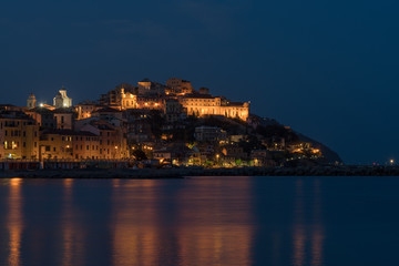 Fototapeta na wymiar Italian Riviera, Imperia by night