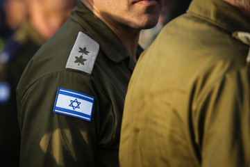 Israeli flag on a military medic uniform