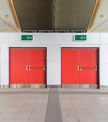 Building Emergency Exit with Exit Sign