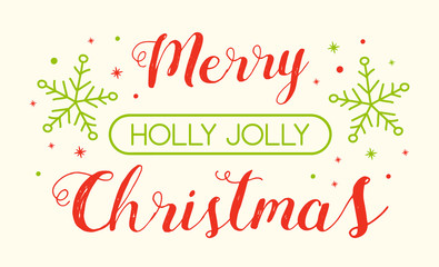 Christmas banner with festive ornaments and greetings. Vector.
