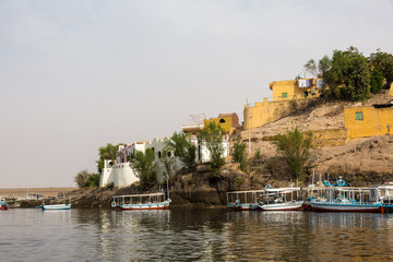 Fototapeta na wymiar Harbor with old boats on Nile