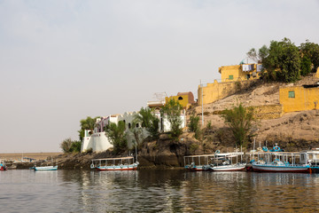 Harbor with old boats on Nile