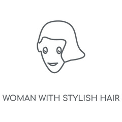 woman with stylish hair icon