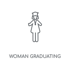 woman graduating icon