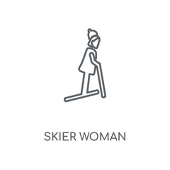 skier woman icon