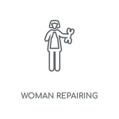 woman repairing icon