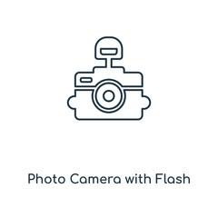 photo camera with flash icon vector