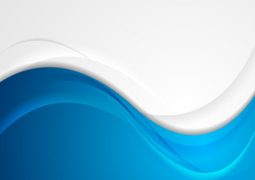 Grey and blue abstract wavy corporate background
