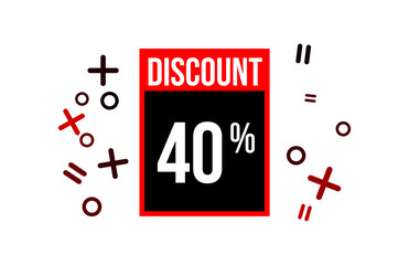 Red Discount 40 Percent Number