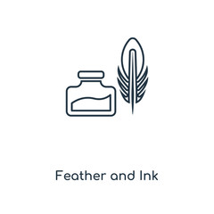 feather and ink icon vector