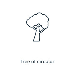 tree of circular foliage icon vector