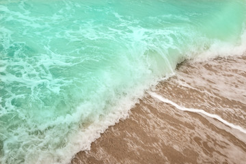 sea wave and sand beach background