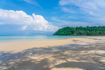 Fototapeta na wymiar Beautiful Tropical Beach blue ocean background Summer view Sunshine at Sand and Sea Asia Beach Thailand Destinations 