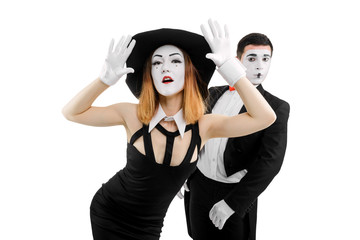 Duo of mime artists