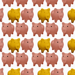 Pattern with pink pig