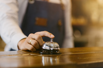  Bell Coffee Maker. Concept for professional barista in coffee shop.