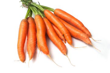 group of Fresh Carrots on white background