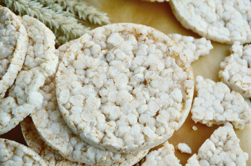 Bio White rice waffles on oven paper. 
