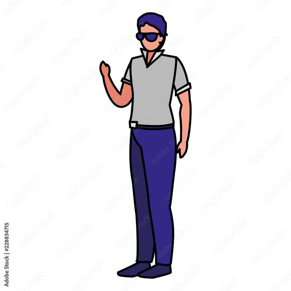 Sticker man with sunglasses