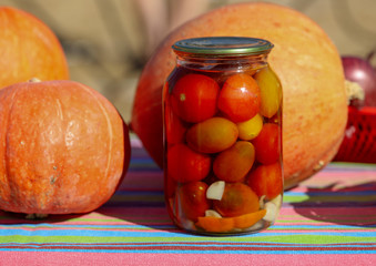 Fresh vegetables are sold at the fair in the fall