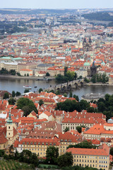 Obraz premium Cityscape of Prague in Czech, red roofs