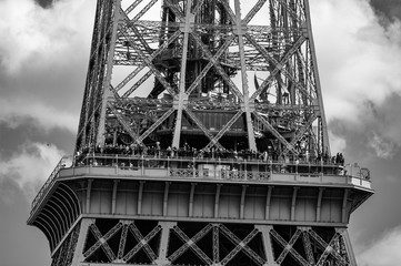 Eiffel Tower Observation Deck B&W