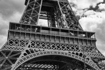 Eiffel tower detail B&W