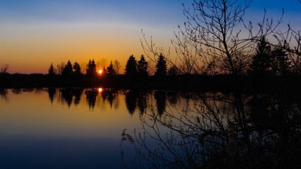 Obraz premium Beautiful sunset near Aholming - Bavaria - Germany