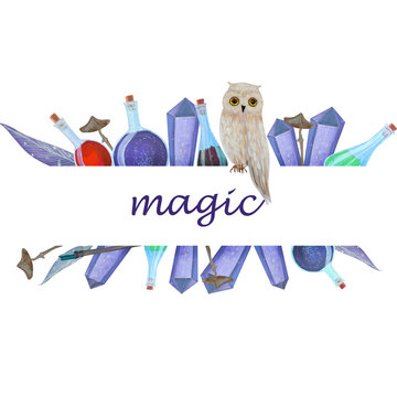 Magic logo frame owl