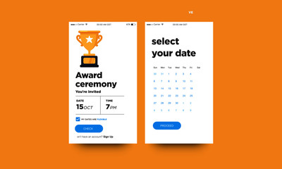 Award Ceremony with Trophy UX and UI For Phone Screen