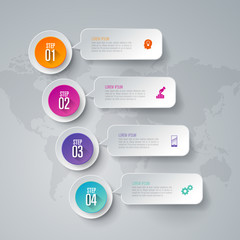 Infographics design vector and business icons with 4 options.