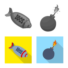 Isolated object of virus and secure sign. Set of virus and cyber stock symbol for web.