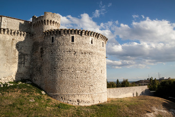 Fototapeta na wymiar Castle of Cuellar in Segovia. Medieval fortress, historical building (Castilla y León, Spain)