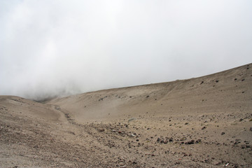 View from  the Cotopaxi volcano, Ecuador. Volcanic rocks