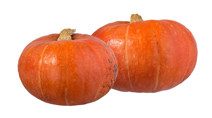 Fresh pumpkin isolated on white background with clipping path