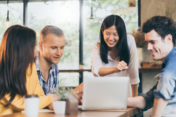 creativity brainstorm ideas concept with business partnet meeting workshop in conference room office background