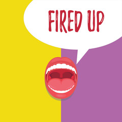 Obraz premium Word writing text Fired Up. Business concept for means that someone energized and in excited state about event.