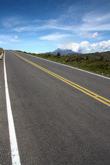 Fototapeta premium Climbing road to the sky. Pan american highway in Ecuador