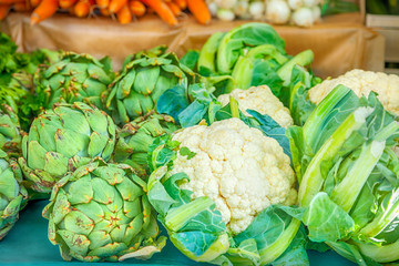 Vegetables at a market stall
