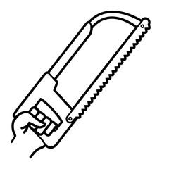 hand using hacksaw tool