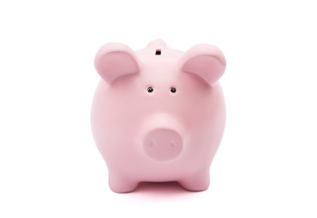 Piggy bank on white background with clipping path