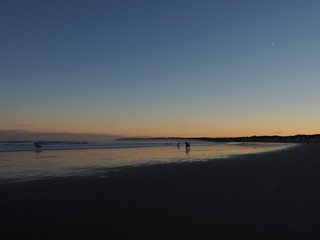 Fototapeta na wymiar Long Sands Beach bei Abend, Maine
