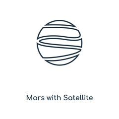 mars with satellite icon vector