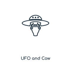 ufo and cow icon vector