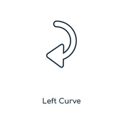 left curve icon vector