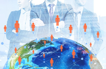 Global people network, managers in city