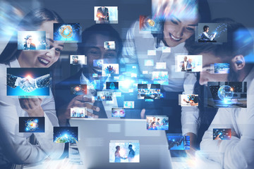 Business pictures interface, business team