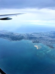 Naklejka na ściany i meble 飛行機の上から見た沖縄