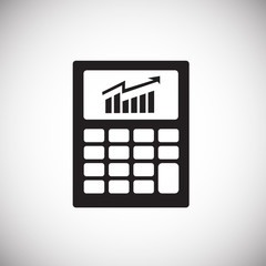 Business calculator on white background icon